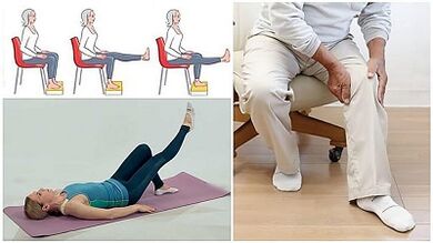 Therapeutic gymnastics with knee arthrosis joint