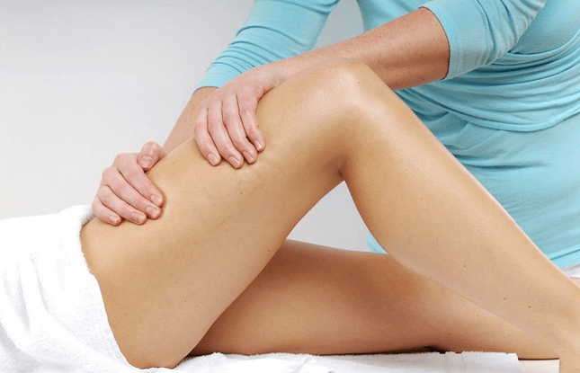 Massage with hip arthrosis joint